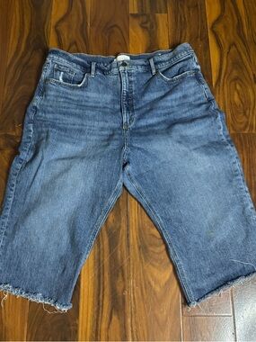 Cut off LOFT Medium Blue Denim Jean Shorts Womens
